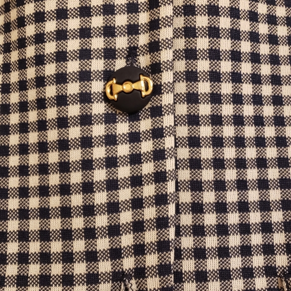 Pablo Collection navy blue and white skirt jacket set, 10 - Picture 4 of 10